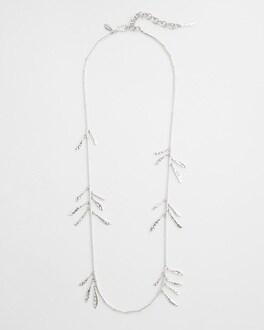 Silver Tone Leaf Necklace Product Image