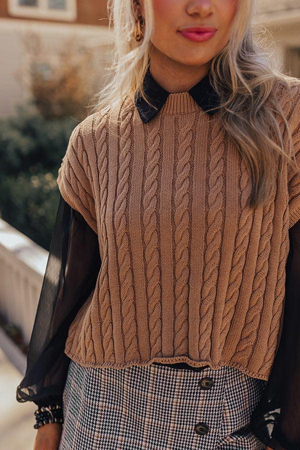 Meet Your Destiny Knit Top In Iced Mocha Product Image