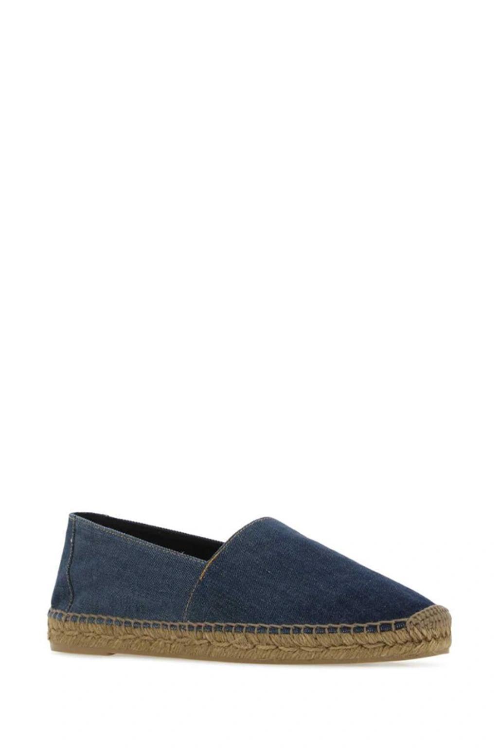 Embroidered Denim Espadrilles In Multicolor Product Image