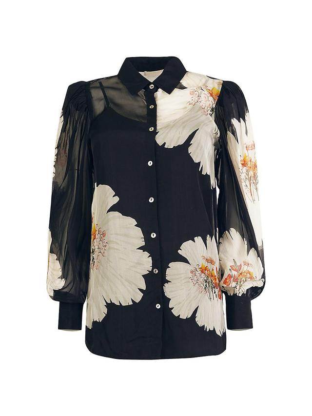 Womens Floral Organza Shirt Product Image