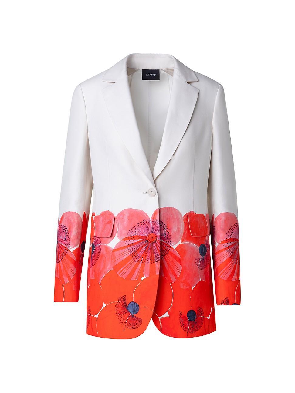 Alvina Poppies Print Blazer Jacket Product Image