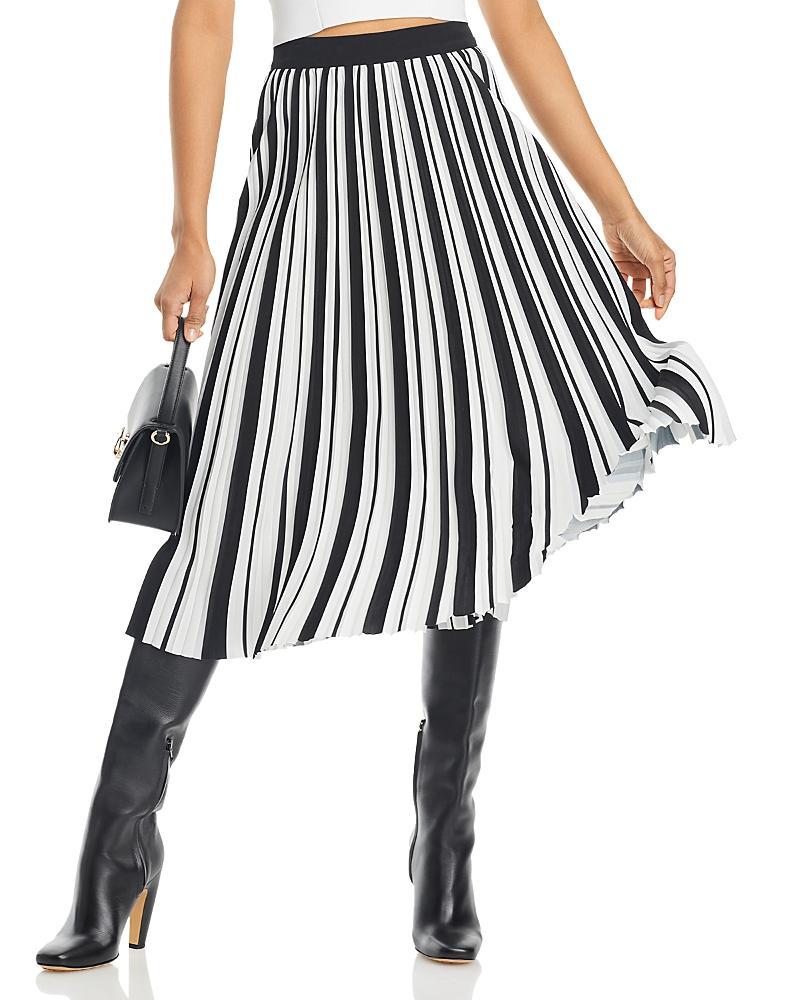 Karl Lagerfeld Paris Striped Pleated Skirt Product Image