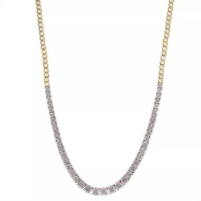 Sterling Silver 1/3 Carat T.W. Diamond Necklace, Womens Gold Tone Product Image