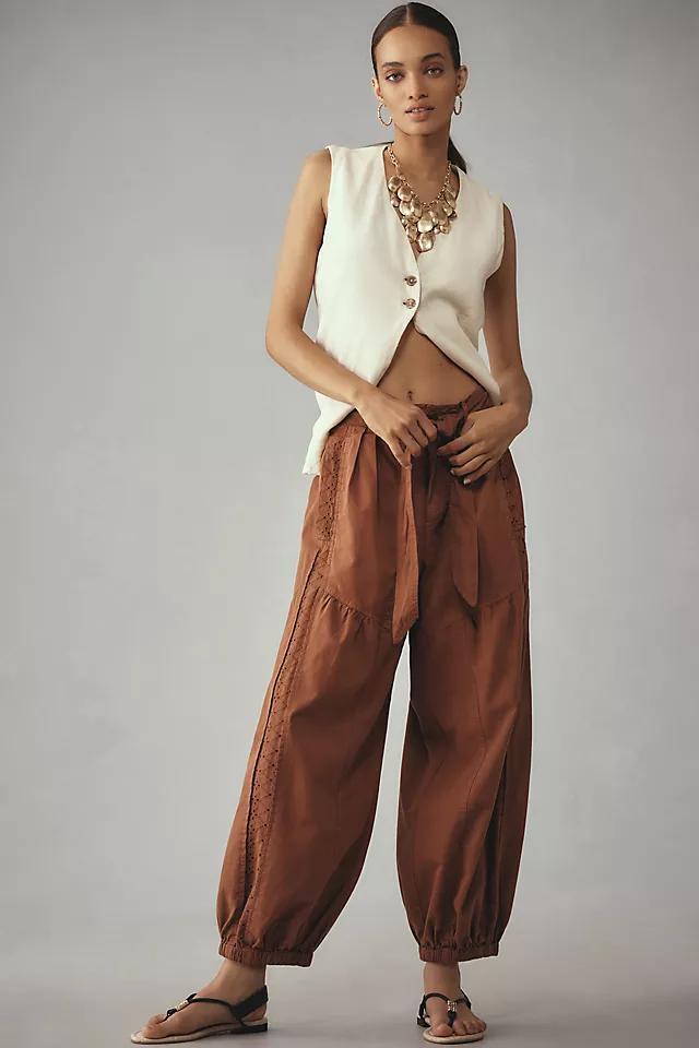 By Anthropologie Washed Eyelet Jogger Pants Product Image