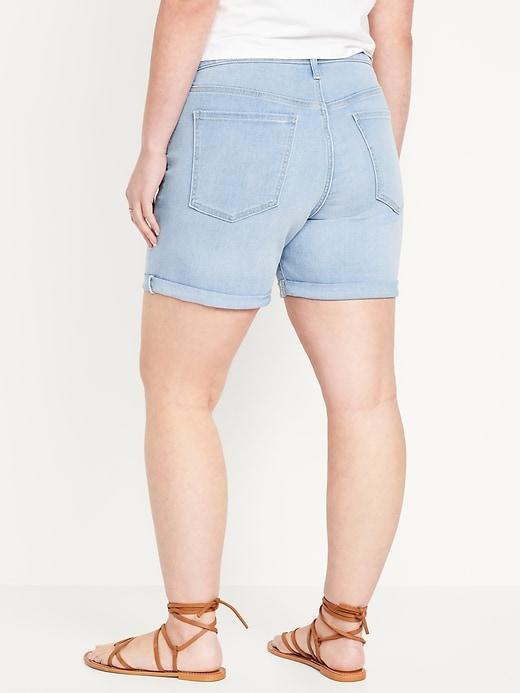 High-Waisted Wow Jean Shorts -- 5-inch inseam Product Image