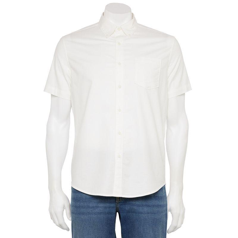 Mens Sonoma Goods For Life Short Sleeve Perfect Length Button Down Shirt Product Image