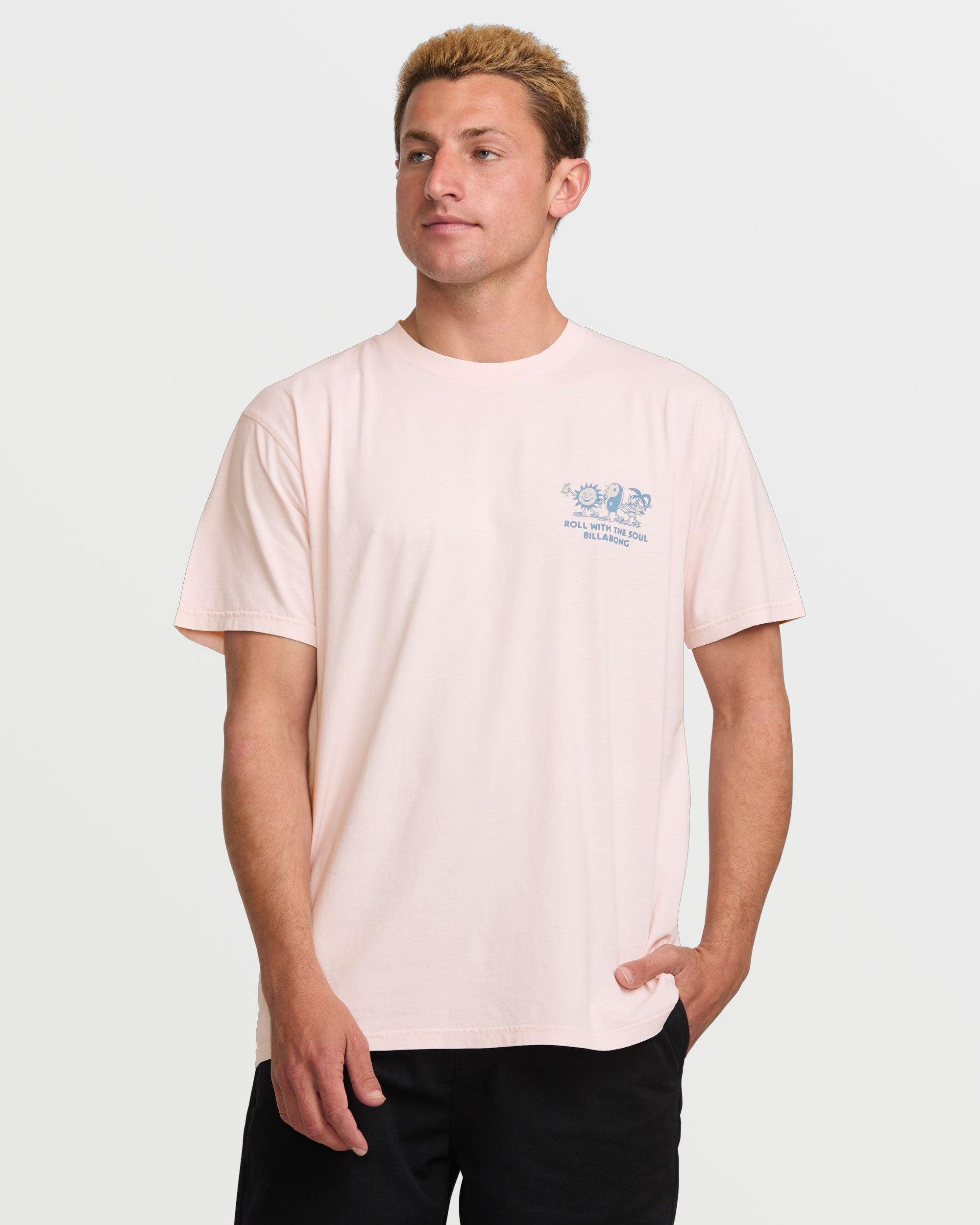 Roll Premium Wave Wash Short Sleeve Tee - Light Pink Male Product Image