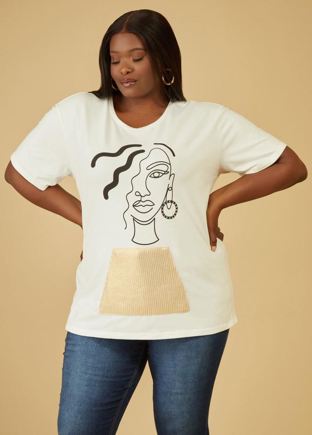 Embellished Face Graphic Tee Product Image