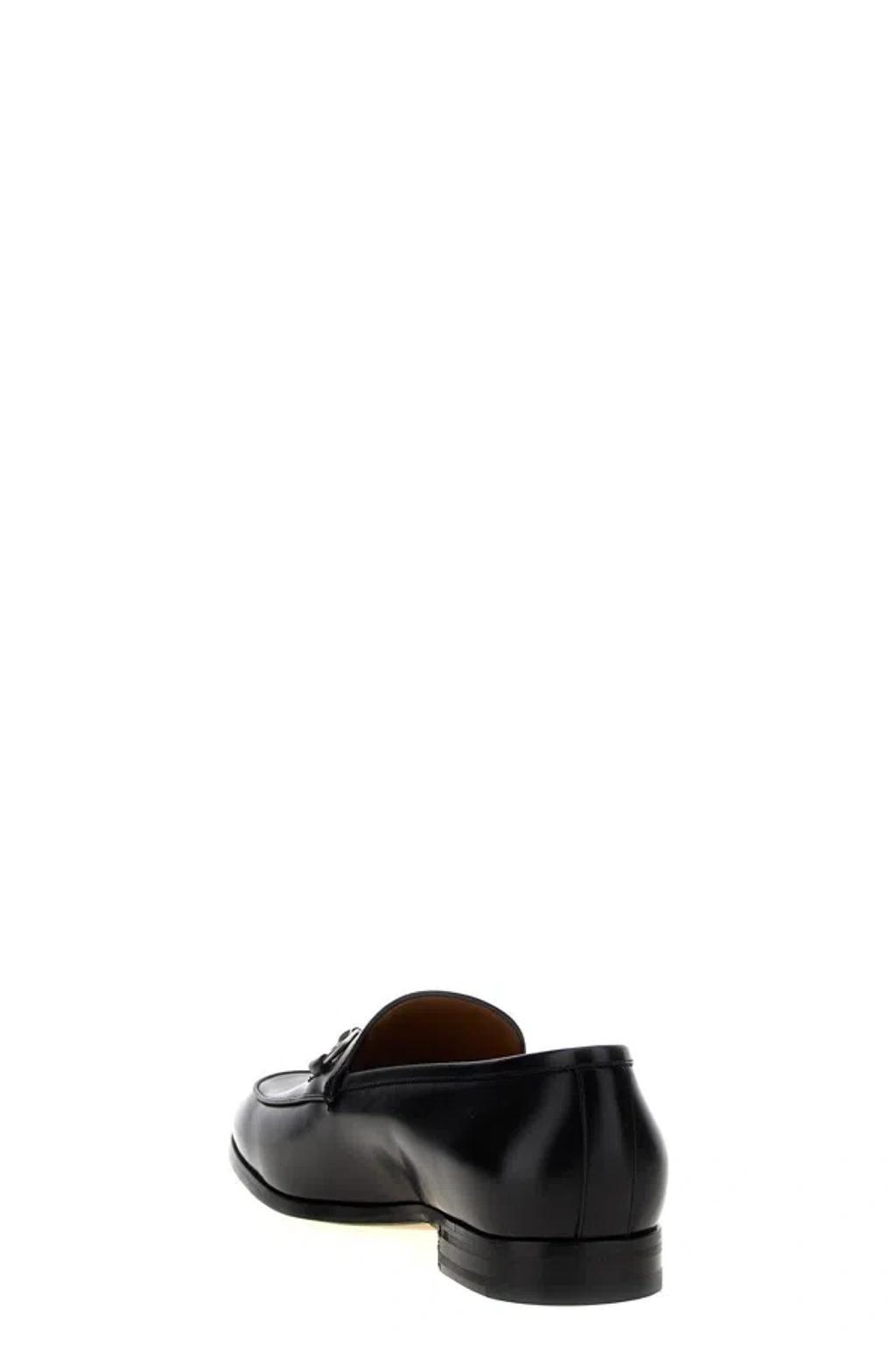 GUCCI Next Horsebit Hardware Leather Loafers In Black Product Image