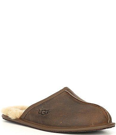 UGG Mens Scuff Leather Slippers Product Image