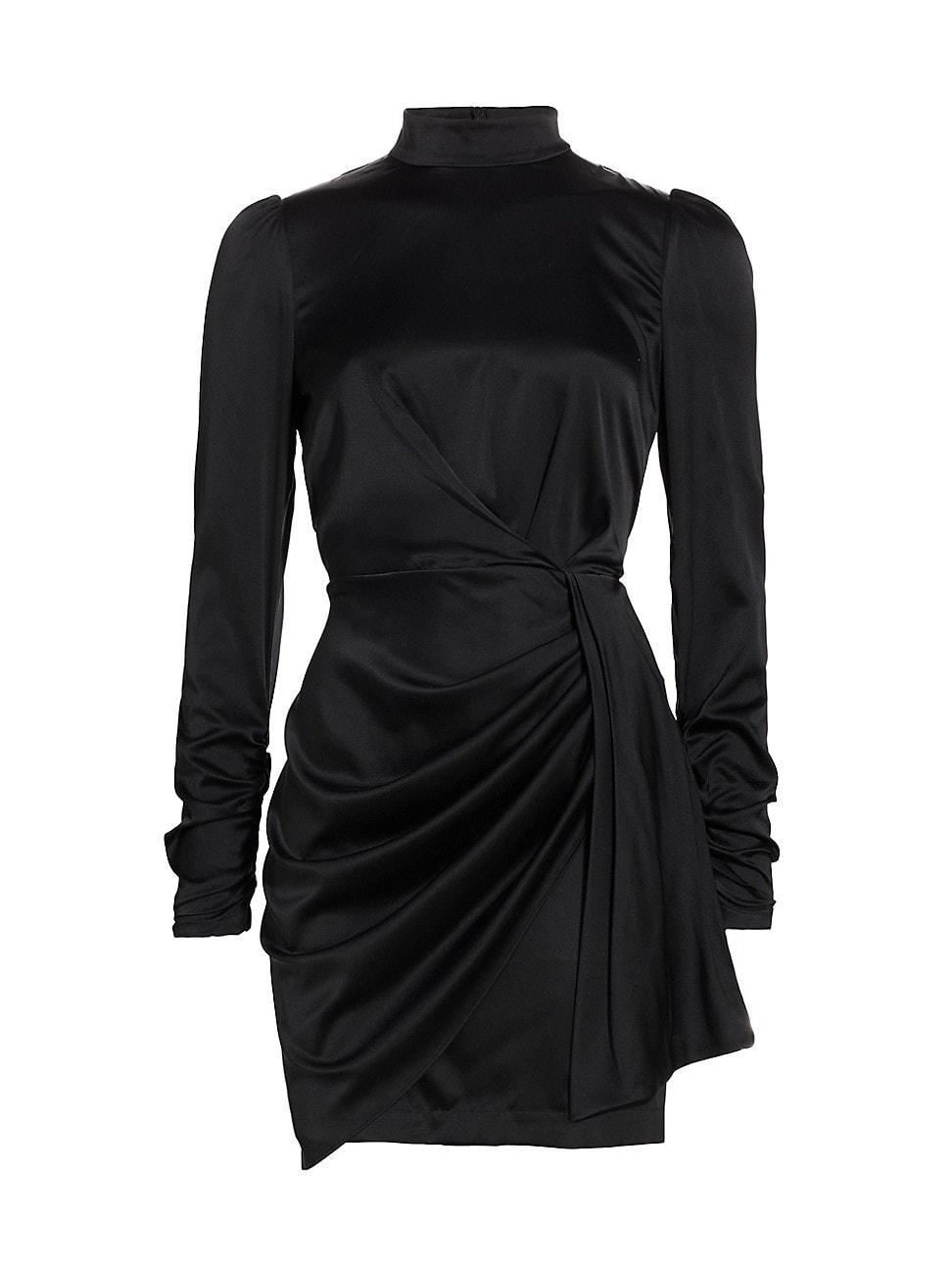 Womens Draped Silk Minidress Product Image