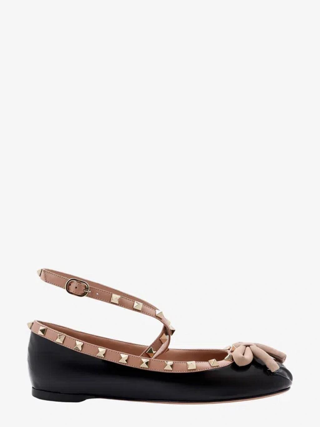 VALENTINO GARAVANI Rockstud Flats In Black Product Image