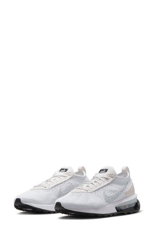 Nike Womens Air Max Flyknit Racer Casual Sneakers from Finish Line - White, Platinum Tint Product Image