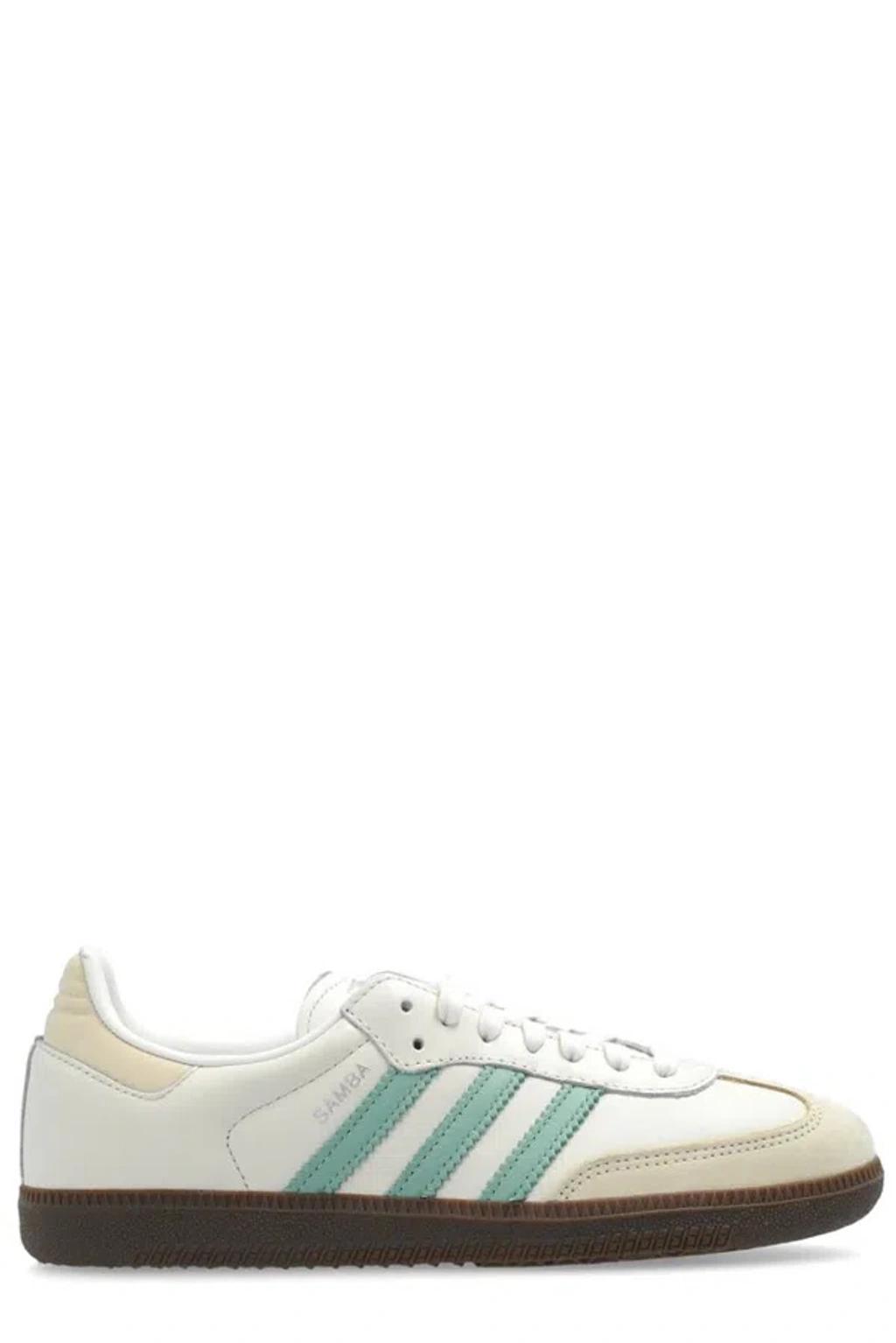 ADIDAS ORIGINALS Off-white & Green Samba Og Sneakers In Cream Product Image