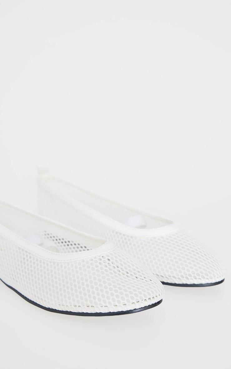 White Mesh Ballet Flats Product Image