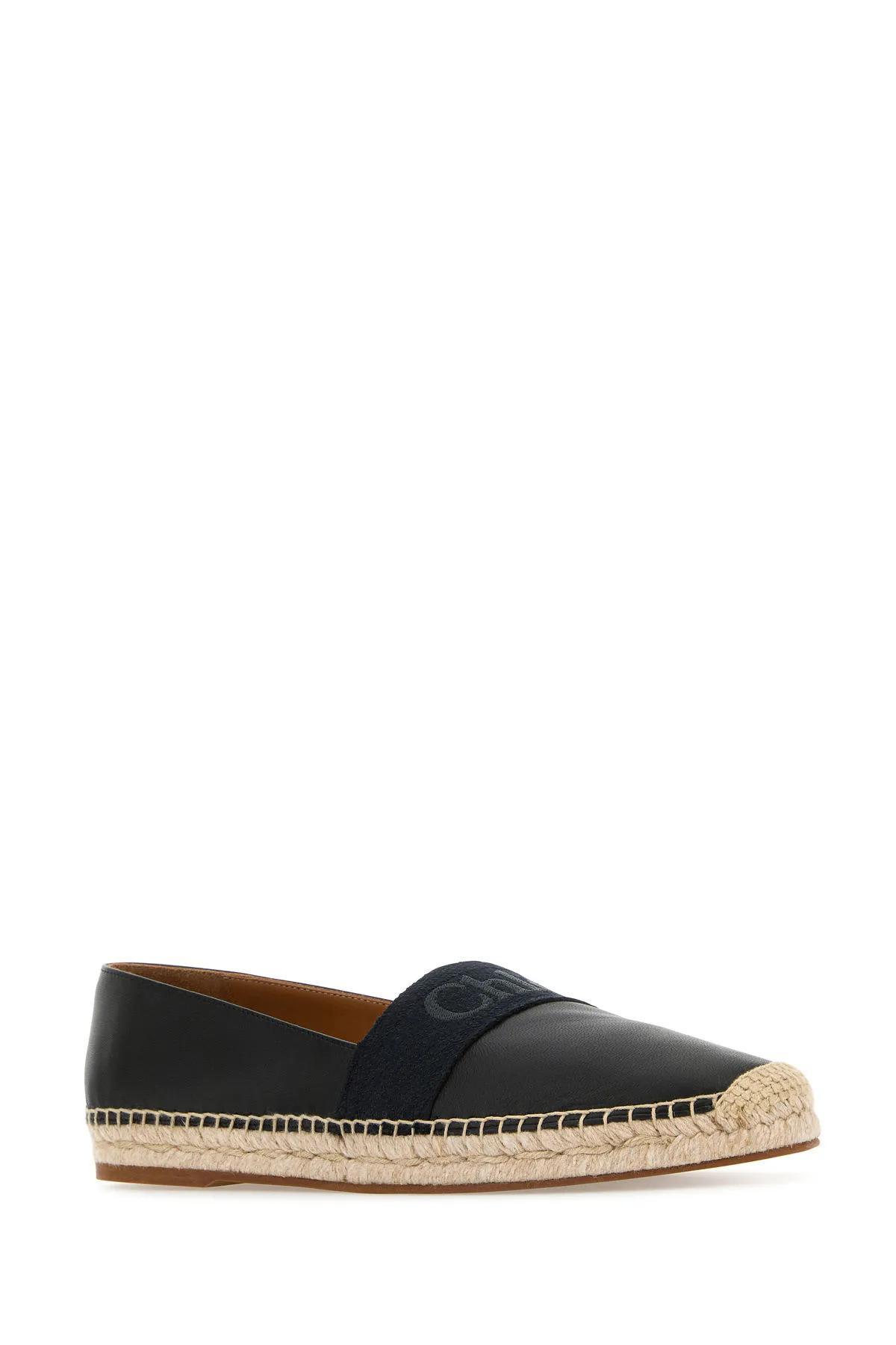 Piia Leather Espadrilles In Black Product Image