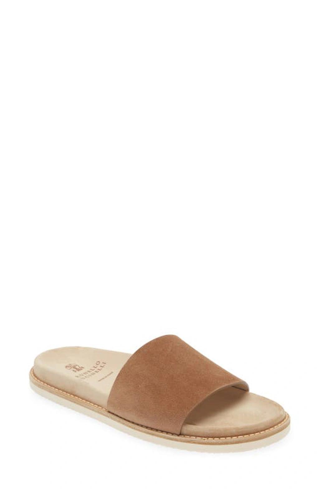 Mens Suede Slide Sandals Product Image