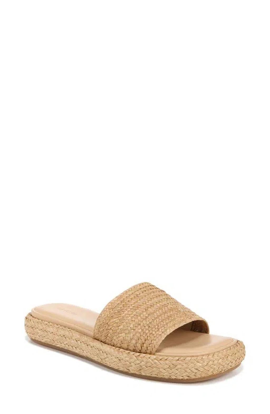 Women's Eva Raffia Slide Sandals In Brown product image