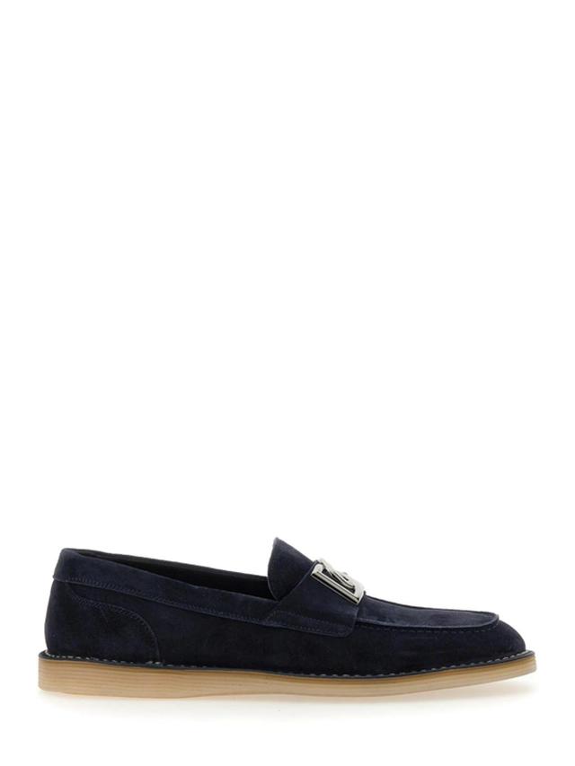 Suede Loafer In Blue Product Image