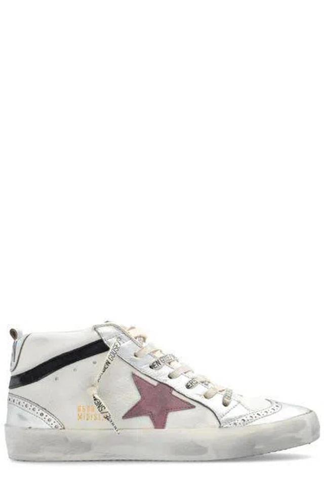 Mid Star Leather Sneakers In White Product Image