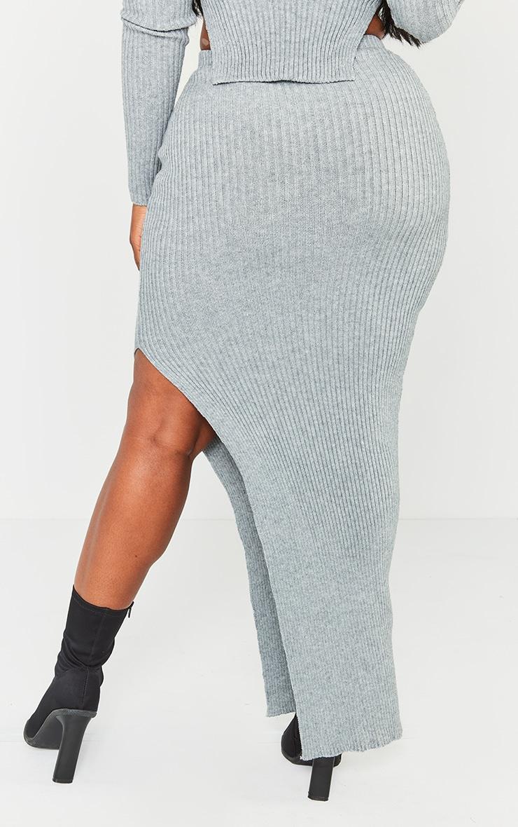 Shape Light Grey Knit Split Side Midaxi Skirt Product Image