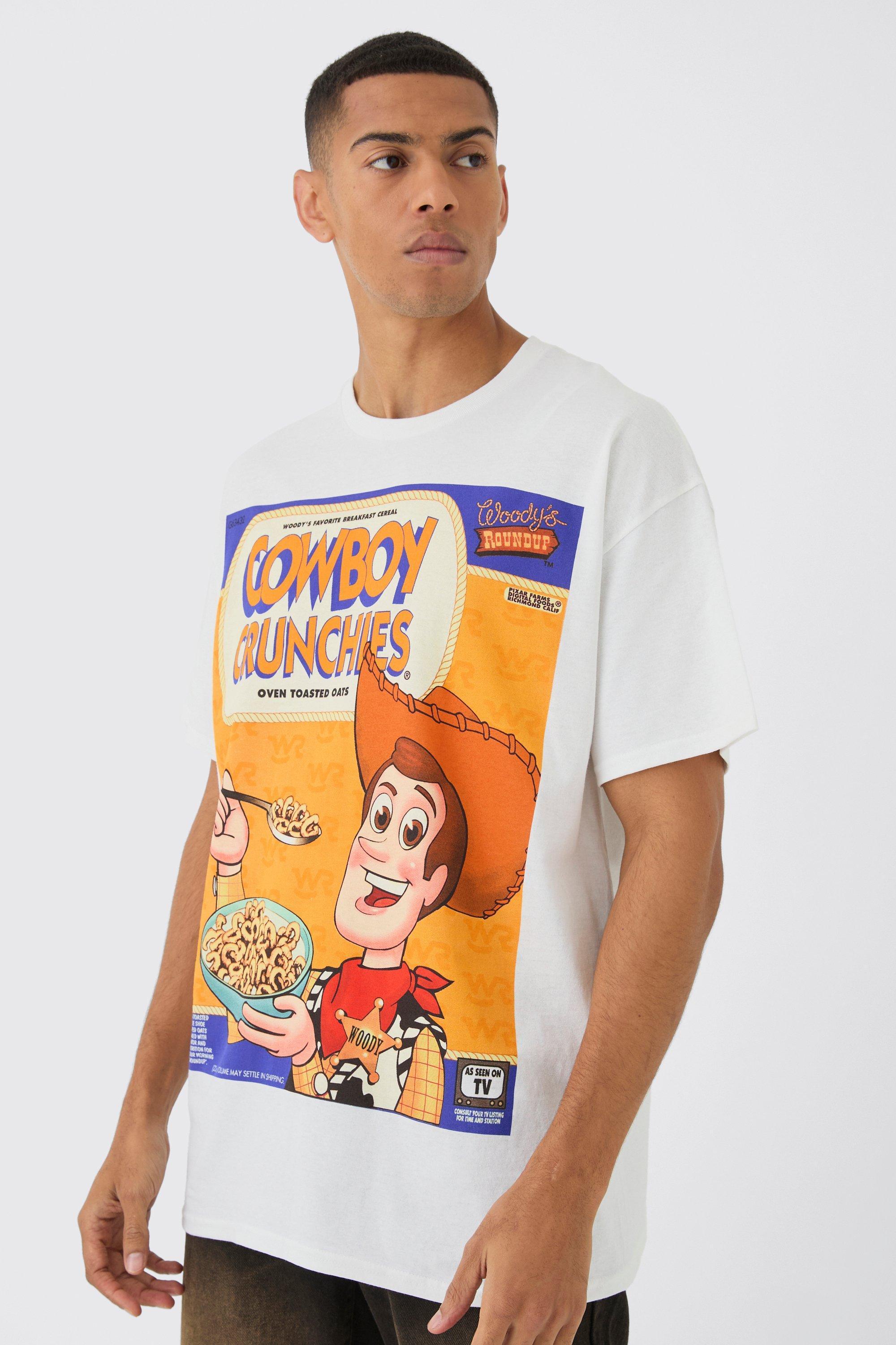 Oversized Disney Toy Story Woody Cereal License Print T-Shirt | boohooMAN USA Product Image