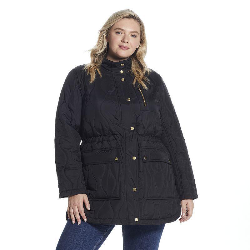 Plus Size Weathercast Hooded Quilted Anorak Jacket, Womens Product Image