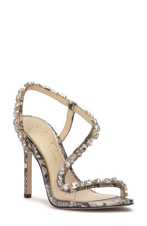 Jessica Simpson Jaycin Snake Print Rhinestone Dress Sandals Product Image