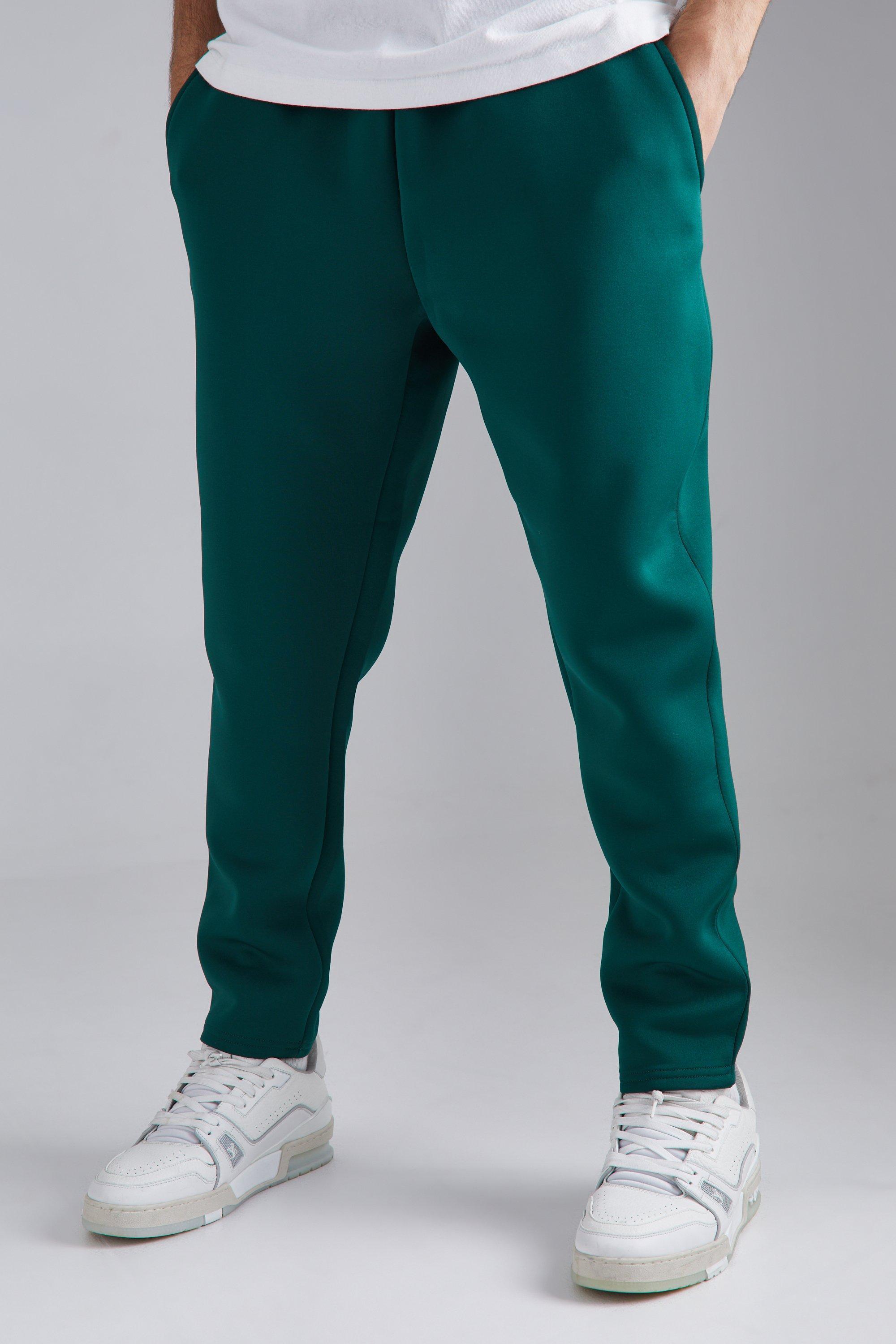 Slim Tapered Cropped Bonded Scuba Sweatpants | boohooMAN USA Product Image