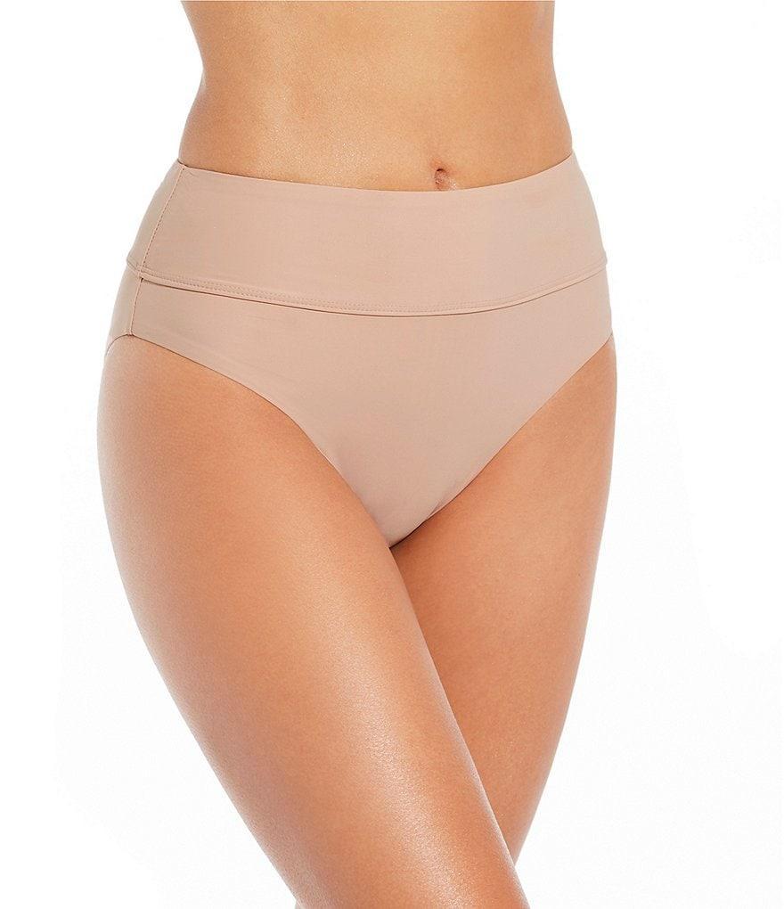 Gianni Bini Solid Wide Band High Waist Swim Bottom Product Image