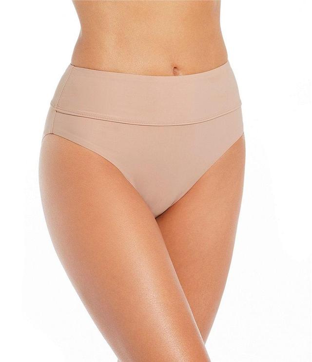 Gianni Bini Solid Wide Band High Waist Swim Bottom Product Image