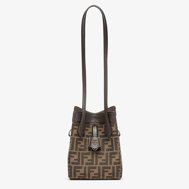 Fendi Origami MiniBrown FF jacquard fabric mini bag that can be transformed Product Image