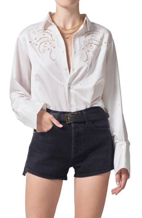 Citizens of Humanity Dree Embroidered Shirt White. (also in M, S). Product Image