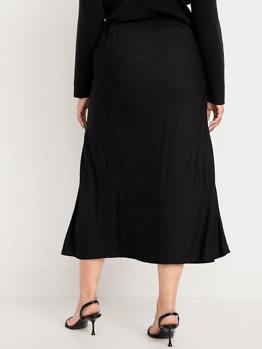 High-Waisted Crepe Midi Skirt Product Image