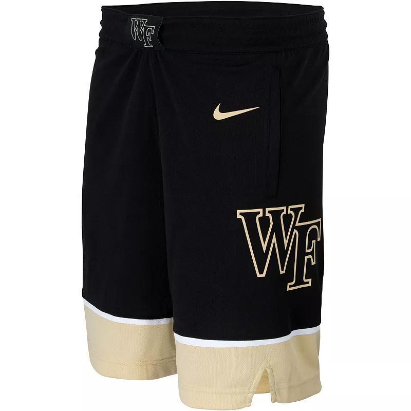 Mens Nike Black Wake Forest Demon Deacons Team Logo Replica Basketball Shorts Product Image