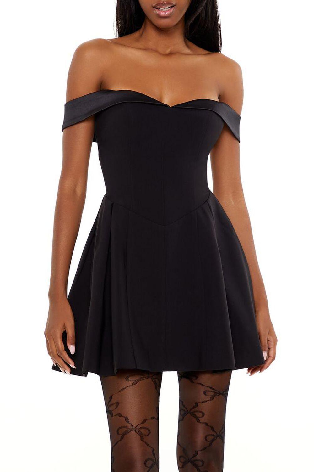 Off-the-Shoulder Mini A-Line Dress | Forever 21 Product Image