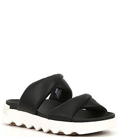 Sorel Vibe Puff Twist Leather Platform Slide Sandals Product Image