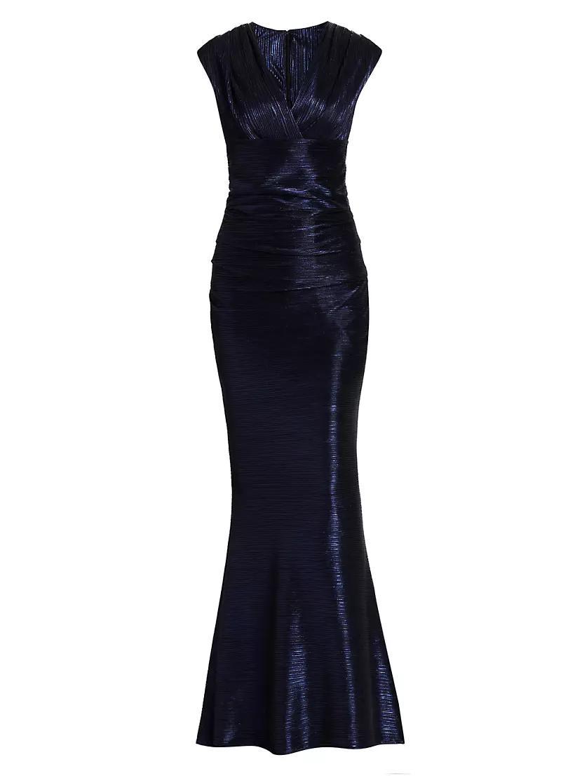 Metallic Satin Surplice Gown Product Image