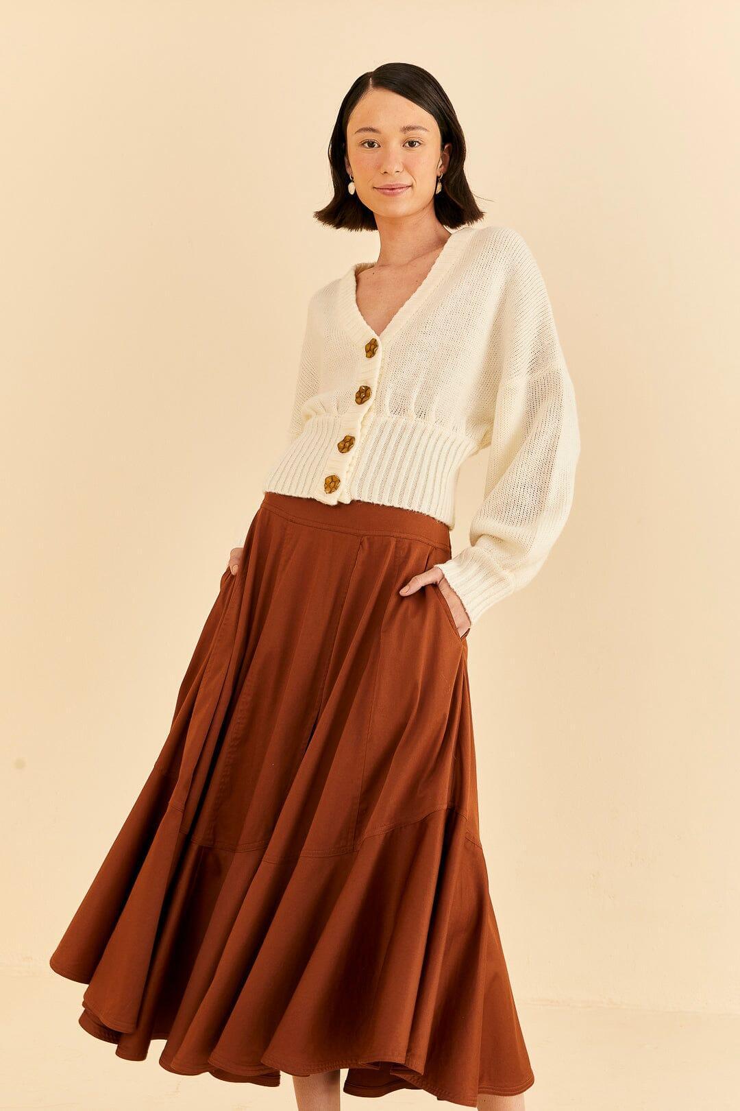 Caramel Ruffle Maxi Skirt Product Image