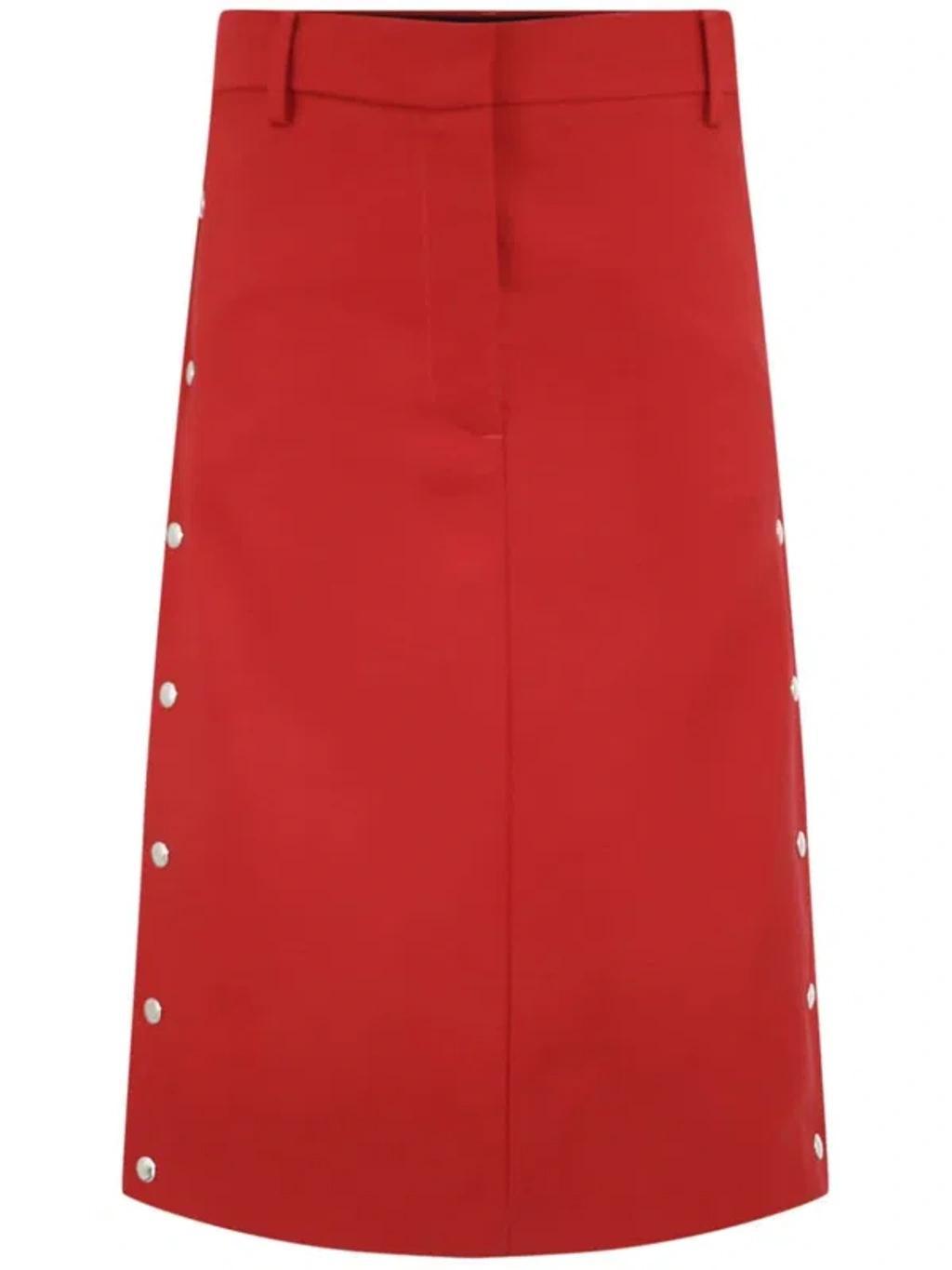 Stud-embellished Skirt In Red Product Image