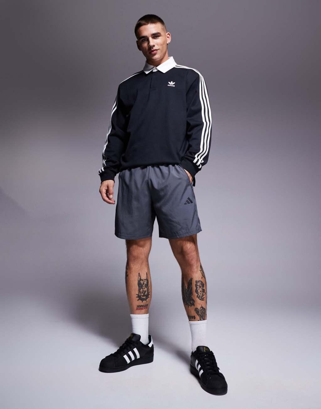 adidas Training Essential woven shorts in gray Product Image