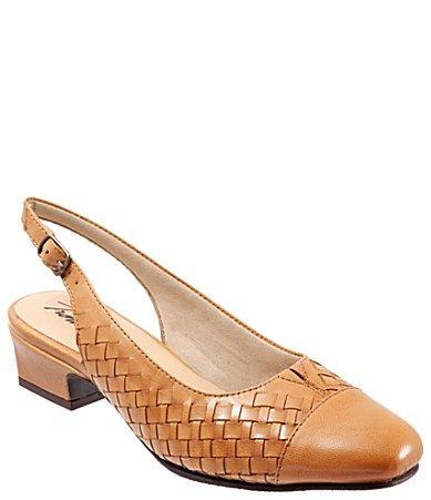 Trotters Dea Woven Leather Slingback Pumps Product Image