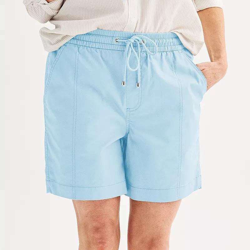 Womens Croft & Barrow Drawcord Pull-On Utility Shorts Genuine Blue Product Image