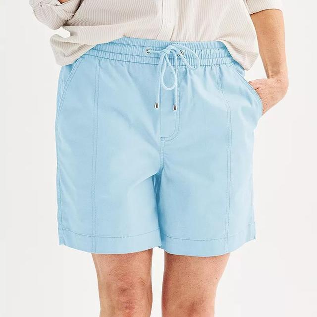 Womens Croft & Barrow Drawcord Pull-On Utility Shorts Genuine Blue Product Image