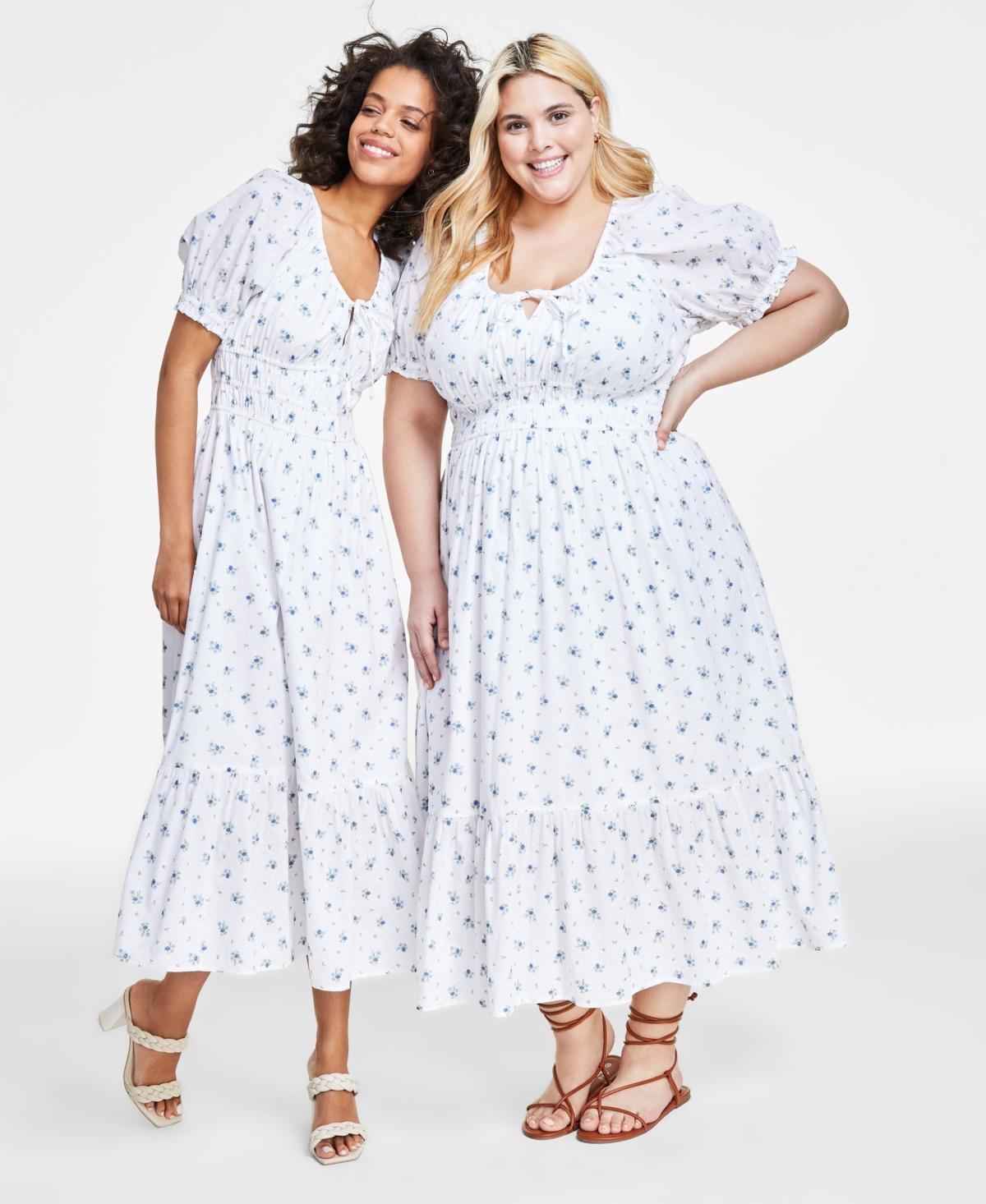 And Now This Womens Short-Sleeve Clip-Dot Midi Dress, Xxs-4X, Created for Macys Product Image