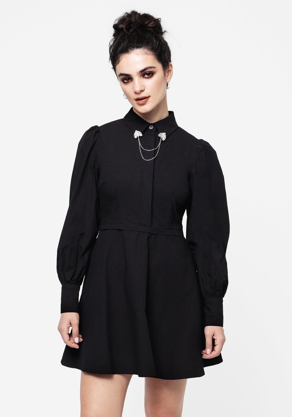 Styx Moth Collar Chain Mini Shirt Dress Product Image