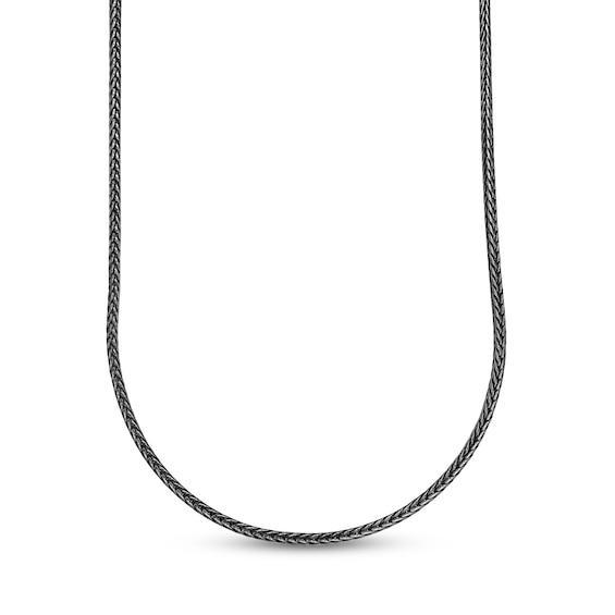 Men's 3.5mm Snake Chain Antique-Finish Necklace in Solid Stainless Steel with Black IP - 24" Product Image