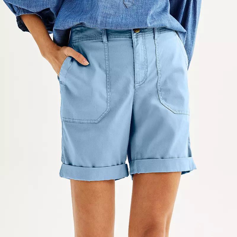 Womens Sonoma Goods For Life Utility Bermuda Shorts Silver Beam Product Image