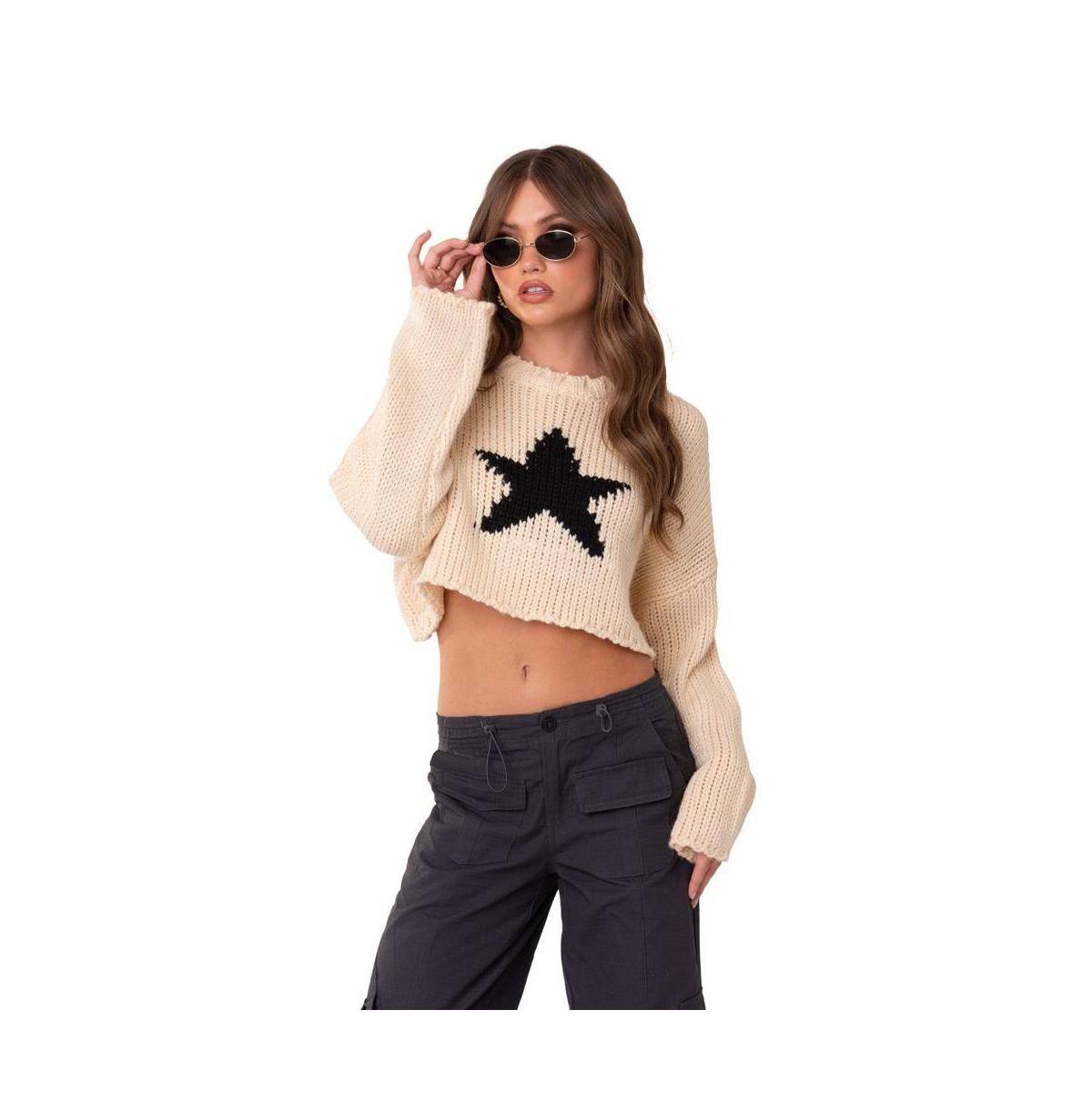 Womens Crop Sweater With Star product image