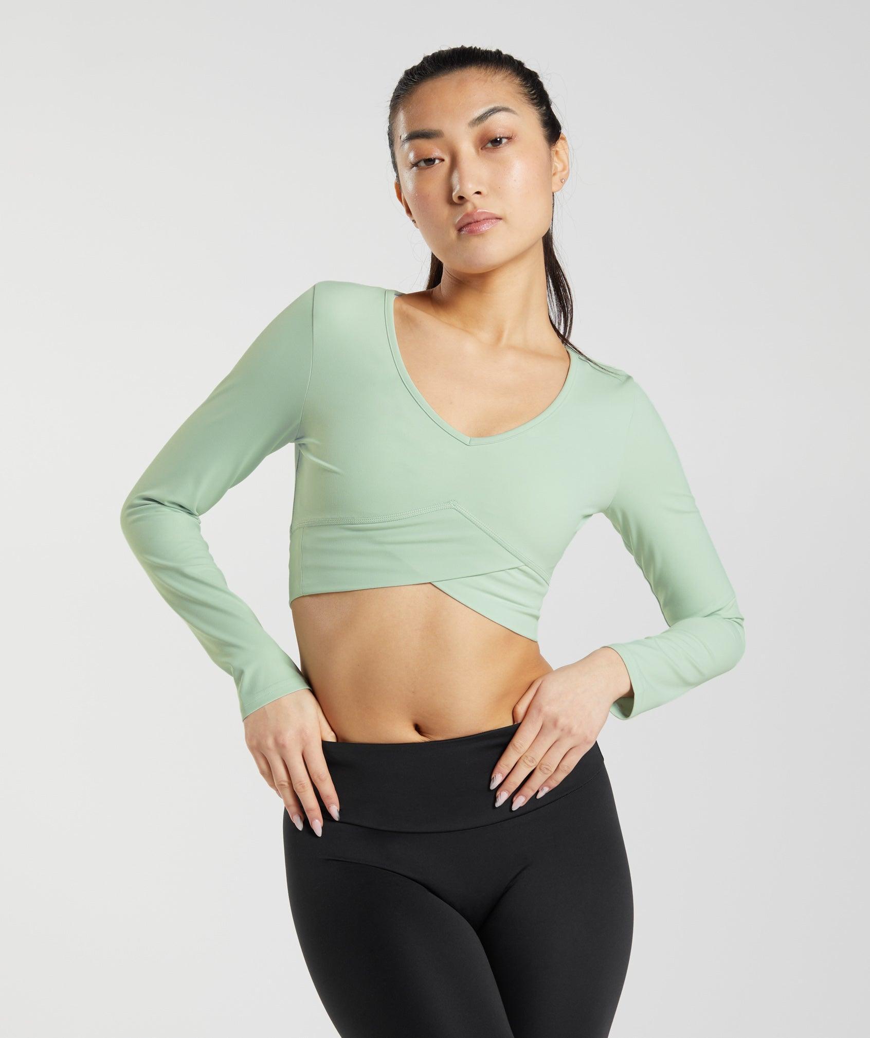 Crossover Long Sleeve Crop Top Product Image